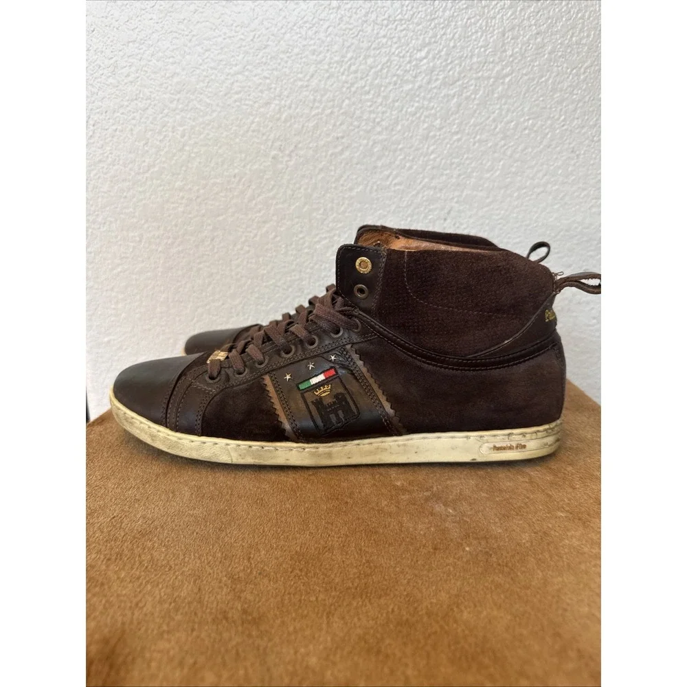 Pantofola d'Oro Italian‎ Leather High Top Sneakers Brown Suede Men's EU 45 US 12